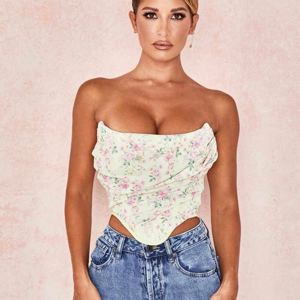 House Of CB Vivienne Ditsy Floral Strapless Corset - Picture 6 of 12